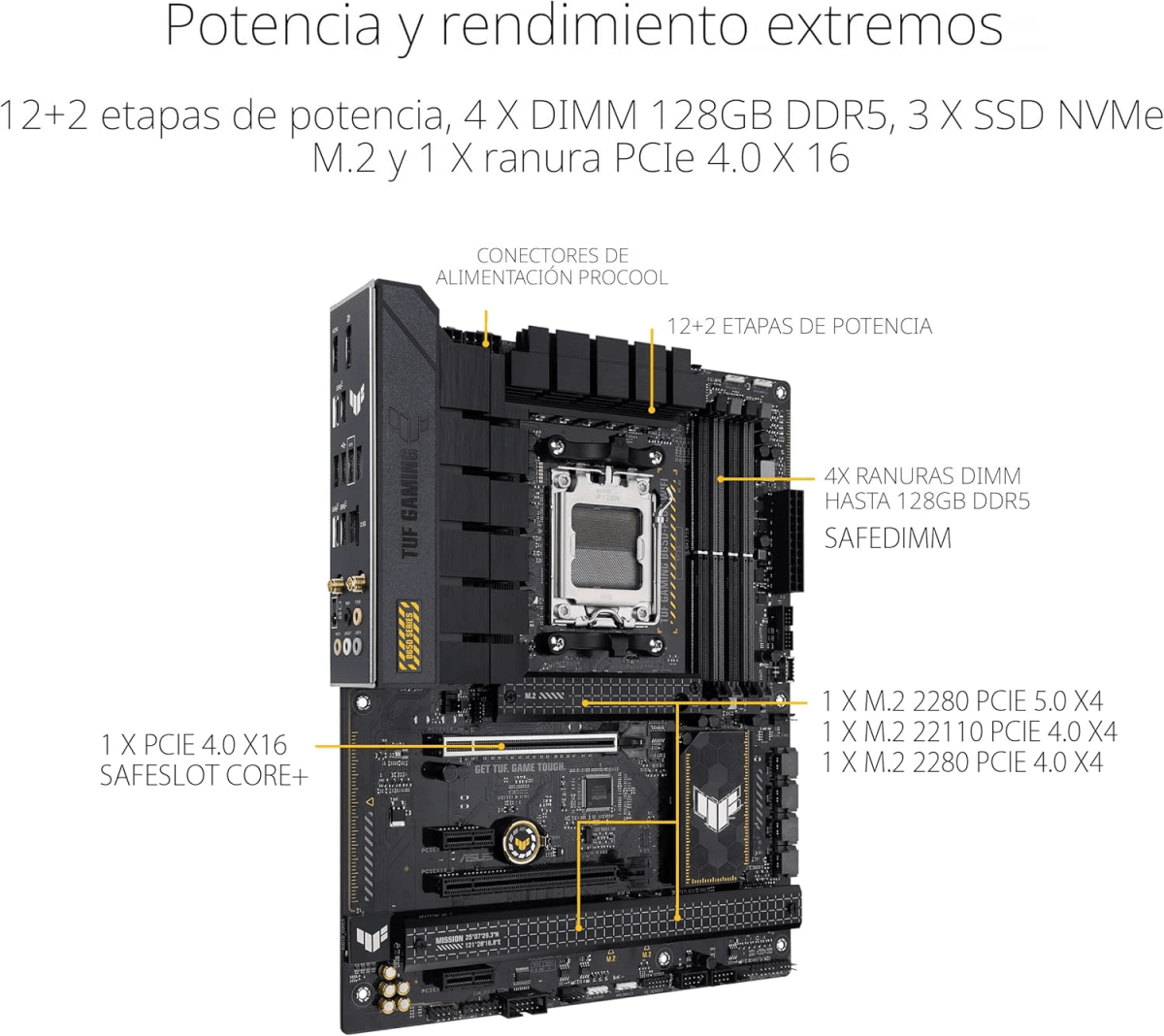 PLACA MADRE ASUS TUF GAMING B650-PLUS WIFI ATX AM5 DDR52