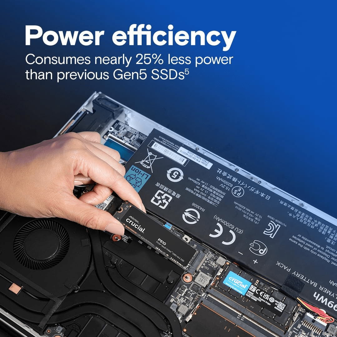 SSD M.2 CRUCIAL P510 1TB GEN5 11,000 MB/S NMVE3