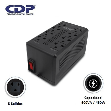ESTABILIZADOR CDP RAVR1008I 900VA/450W 8 SALIDAS1