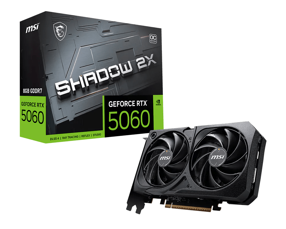 TARJETA DE VIDEO MSI RTX 5060 SHADOW 2X OC EDITION 8GB GDDR7 0