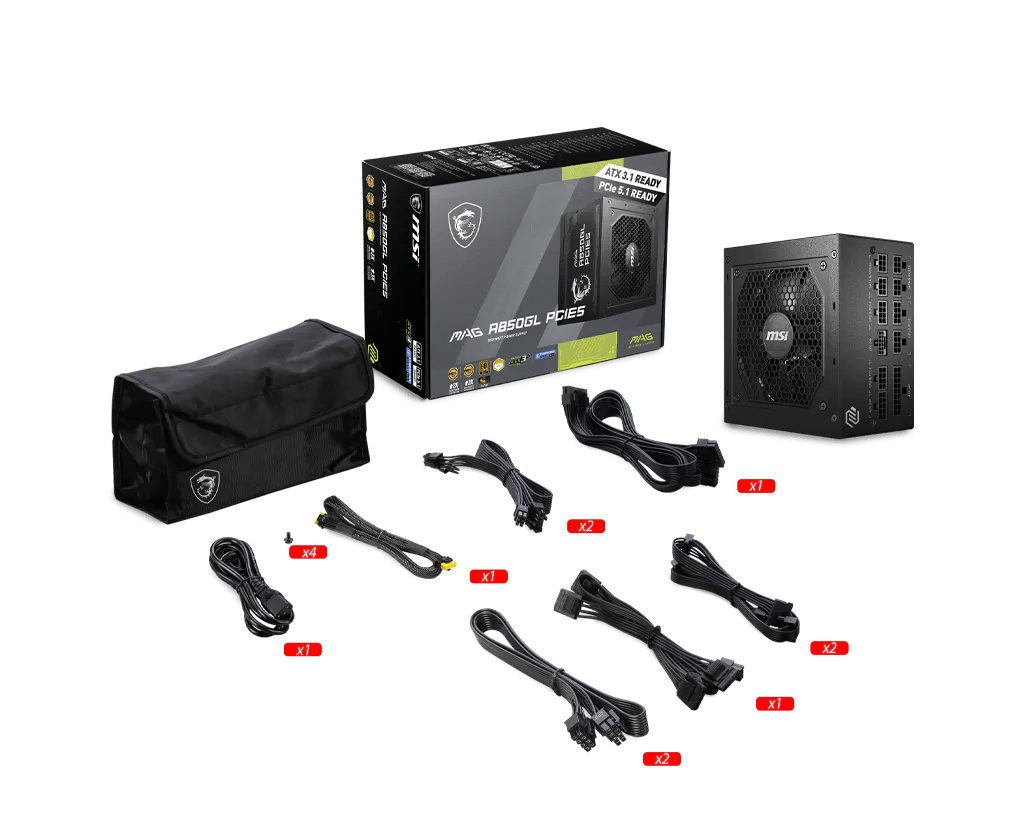 FUENTE MSI MAG A850GL PCIE5 850W 80 PLUS GOLD FULL MODULAR5