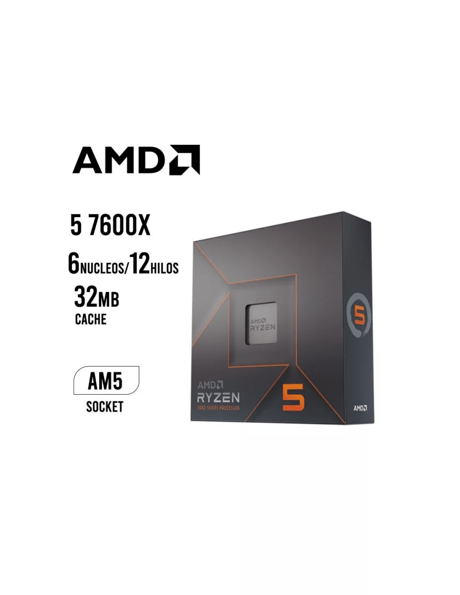 PROCESADOR AMD RYZEN 5 7600X 4.70/5.3GHZ AM5 0