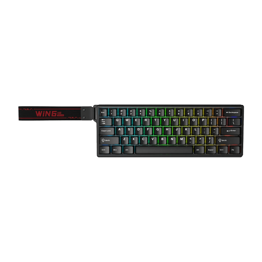 TECLADO MAGNETICO AULA WIN60HE RGB ALAMBRICO 8KHZ US (SW-GRAY WOOD) BLACK 0