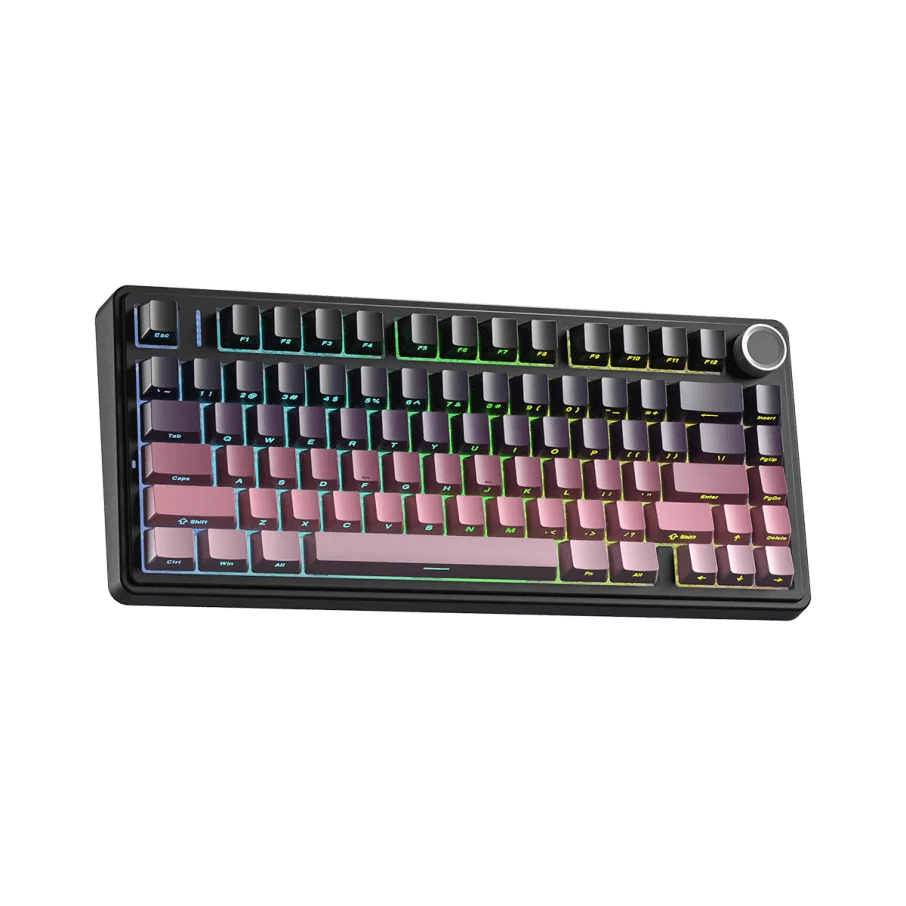 TECLADO MECANICO AULA F75 RGB DONGLE 2.4 BT US (SW-REAPER) GRADIENT BLACK/PINK2