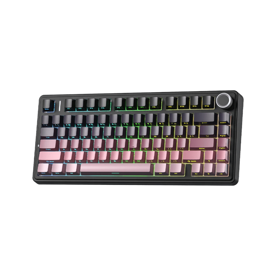 TECLADO MECANICO AULA F75 RGB DONGLE 2.4 BT US (SW-REAPER) GRADIENT BLACK/PINK3