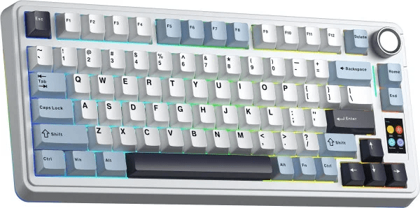 TECLADO MECANICO AULA S75 PRO RGB DONGLE 2.4 BT US (SW-SEIYA) BLACK/WHITE/DARK PURPLE2