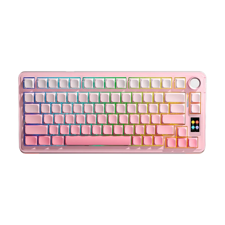 TECLADO MECANICO AULA S75 PRO RGB DONGLE 2.4 BT US (SW-GREY WOOD V3) 0