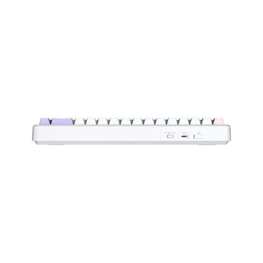 TECLADO MECANICO AULA F65 RGB DONGLE 2.4 BT US (SW-NIMBUS V3) PINK WHITE PURPLE4
