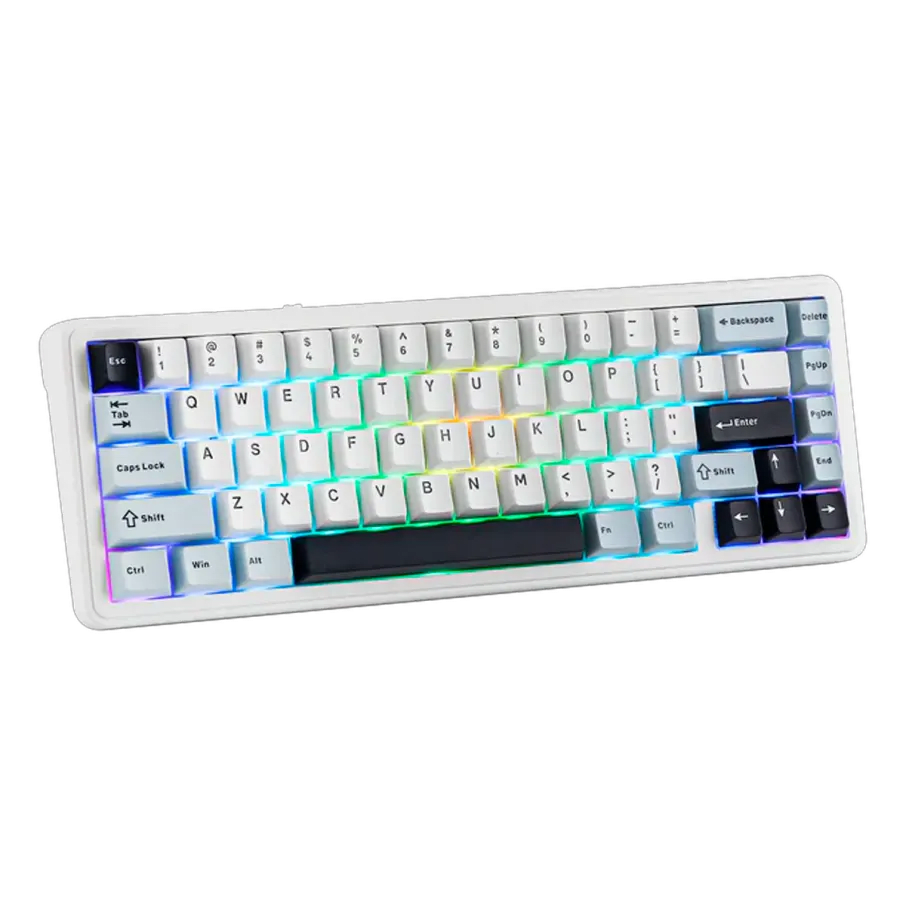 TECLADO MECANICO AULA F65 RGB DONGLE 2.4 BT US (SW-REAPER) WHITE/BLUE/DARK PURPLE 0