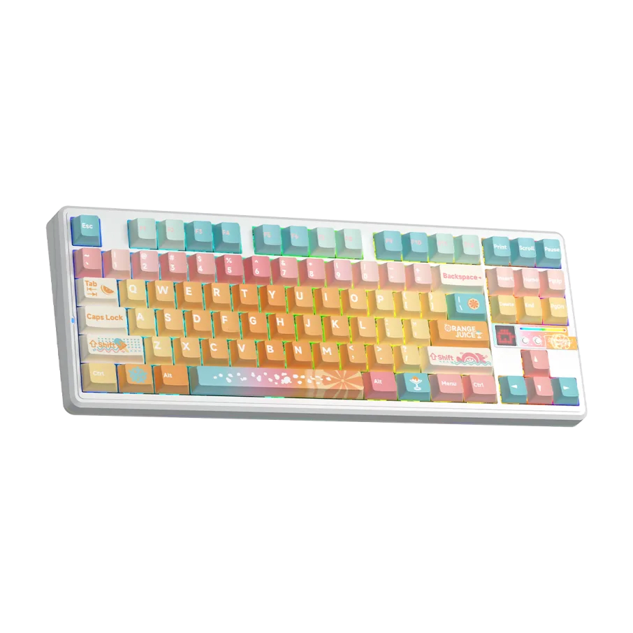 TECLADO MECANICO AULA F87 PRO V2 RGB DONGLE 2.4 BT US (SW-METEOR ICE CREAM) DYE SUBLIMATED4