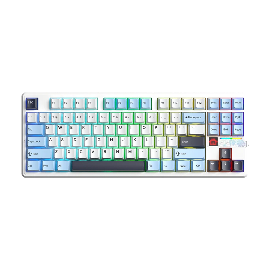 TECLADO MECANICO AULA F87 PRO V2 RGB DONGLE 2.4 BT US (SW-STAR VECTOR) 0