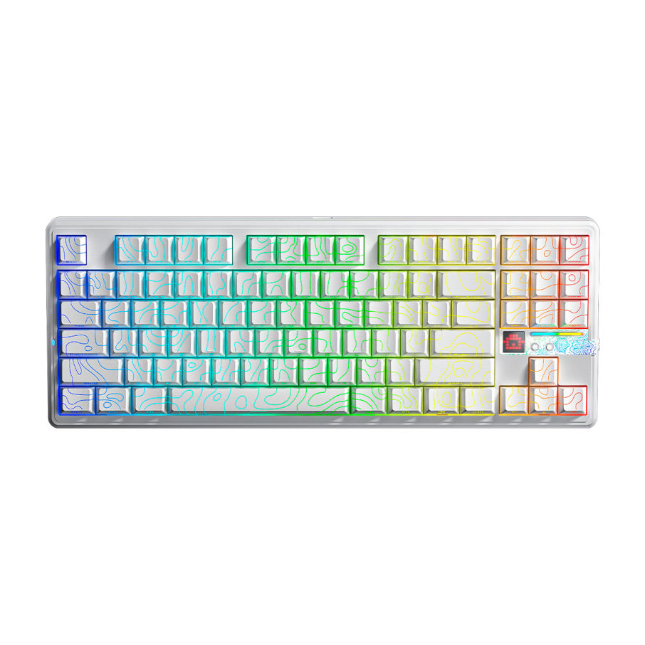 TECLADO MECANICO AULA F87 PRO V2 RGB DONGLE 2.4 BT US (SW-STAR VECTOR)6