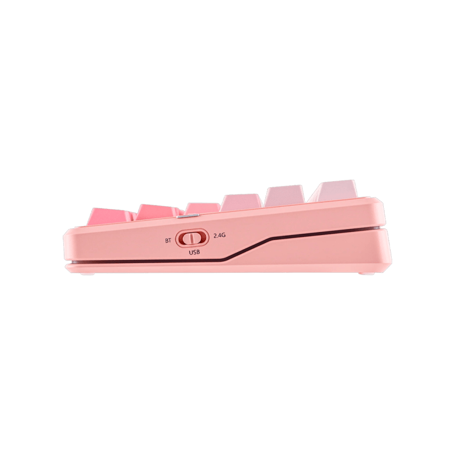 TECLADO MECANICO AULA F87 PRO V2 RGB DONGLE 2.4 BT US (SW-STRAWBERRY MINT) GRADIENT PINK5