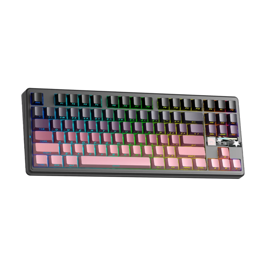 TECLADO MECANICO AULA F87 PRO V2 RGB DONGLE 2.4 BT US (SW-X3)2