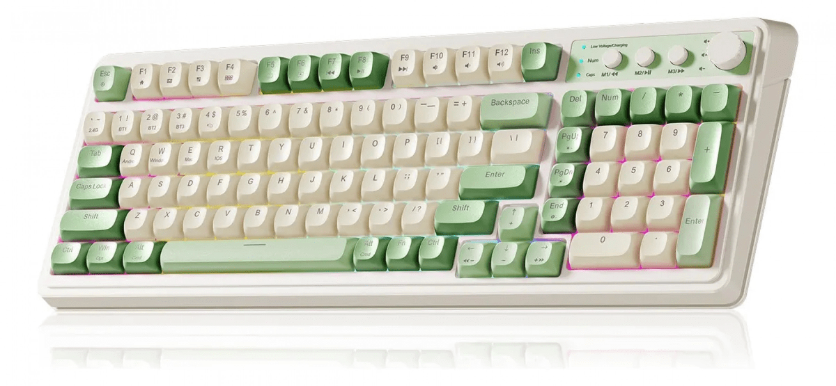 TECLADO MECANICO AULA S99 PRO RGB DONGLE 2.4 BT US3