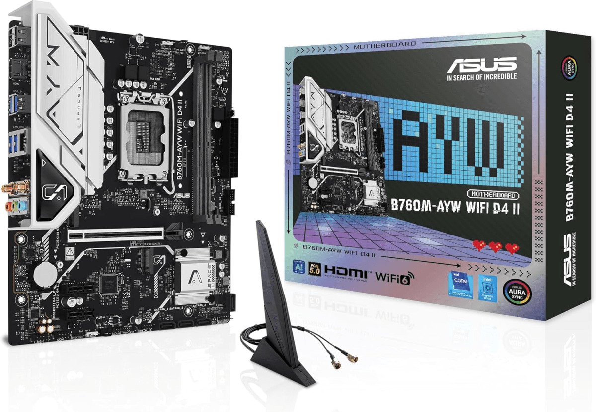 PLACA MADRE ASUS B760M-AYW WIFI D4 MATX LGA1700 DDR4 0