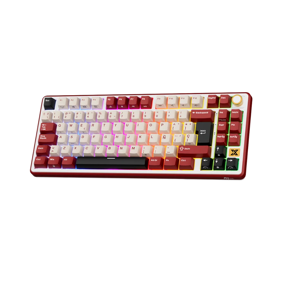 TECLADO MECANICO ROYAL KLUDGE RK-X87 INALAMBRICO BT DONGLE RGB 75% SP (SW-BEIGE) 0