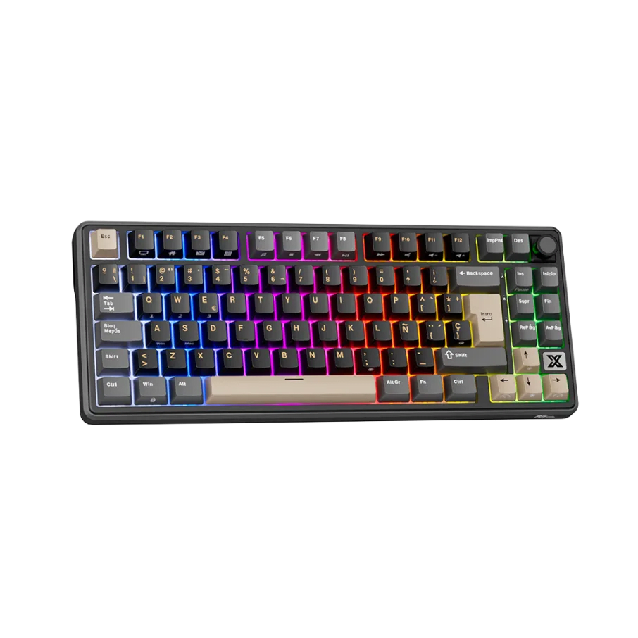 TECLADO MECANICO ROYAL KLUDGE RK-X87 INALAMBRICO BT DONGLE RGB 75% SP (SW-BEIGE)5