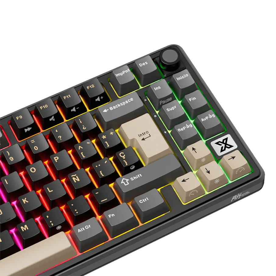 TECLADO MECANICO ROYAL KLUDGE RK-X87 INALAMBRICO BT DONGLE RGB 75% SP (SW-BEIGE)7