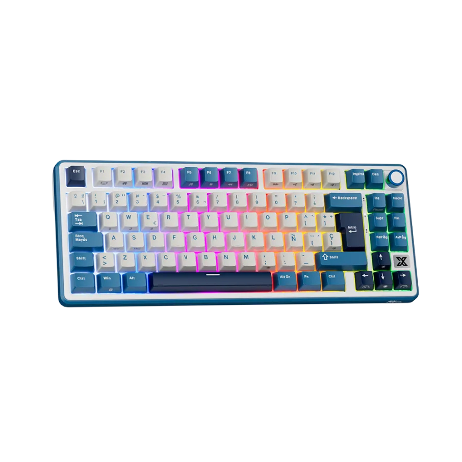 TECLADO MECANICO ROYAL KLUDGE RK-X87 INALAMBRICO BT DONGLE RGB 75% SP (SW-BEIGE)9