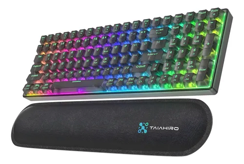 TECLADO MECANICO TAIAHIRO BK6302 BLUETOOTH 2.4GHZ USB-C 96% RGB (SW-SEA SALT) TRANSPARENT2