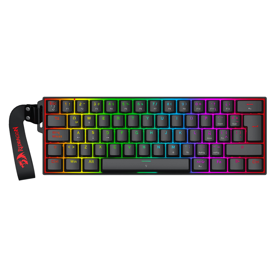 TECLADO MAGNETICO REDRAGON FIZZ K617 HE RGB ALAMBRICO SP (SW-ULTRA MAG) NEGRO 0