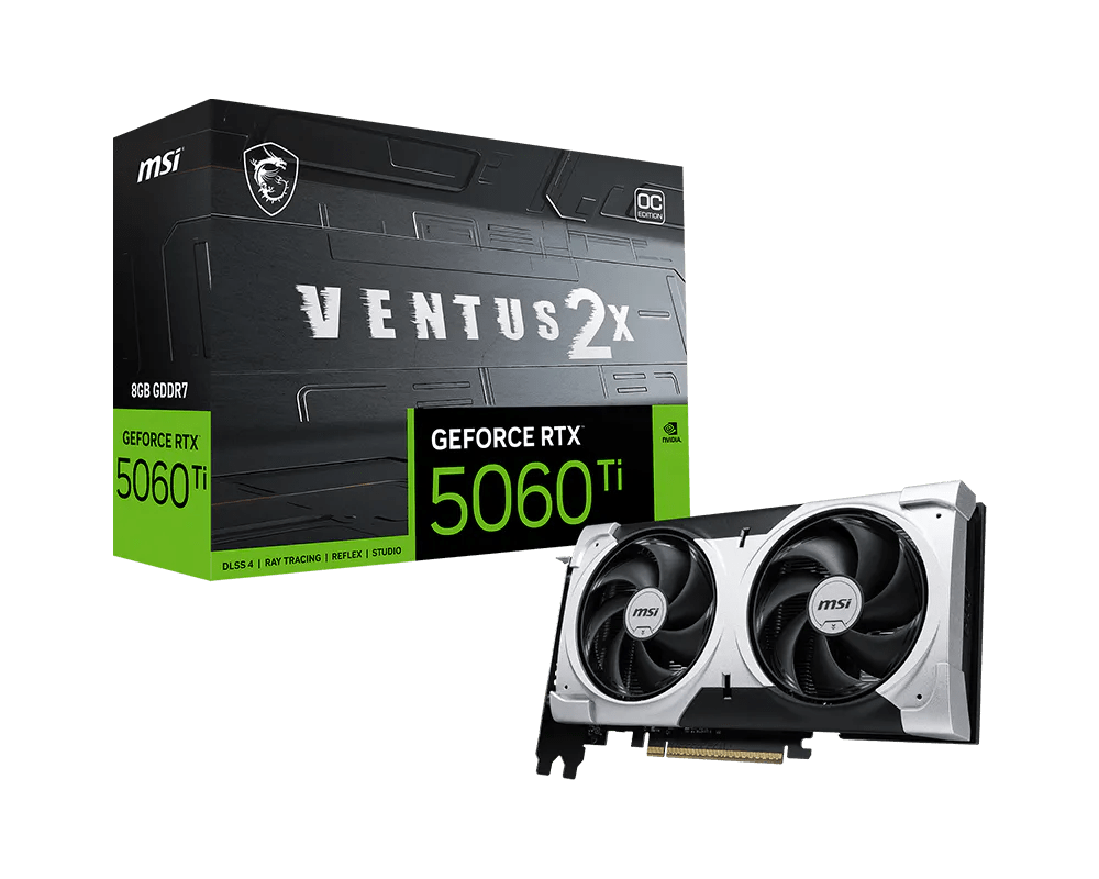 TARJETA DE VIDEO MSI RTX 5060TI 8GB VENTUS 2X OC PLUS GDDR7 0