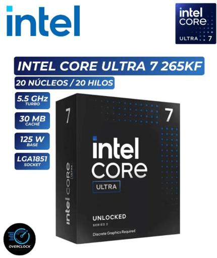 PROCESADOR INTEL CORE ULTRA 7 265KF 3.90/5.50GHZ LGA1851 0