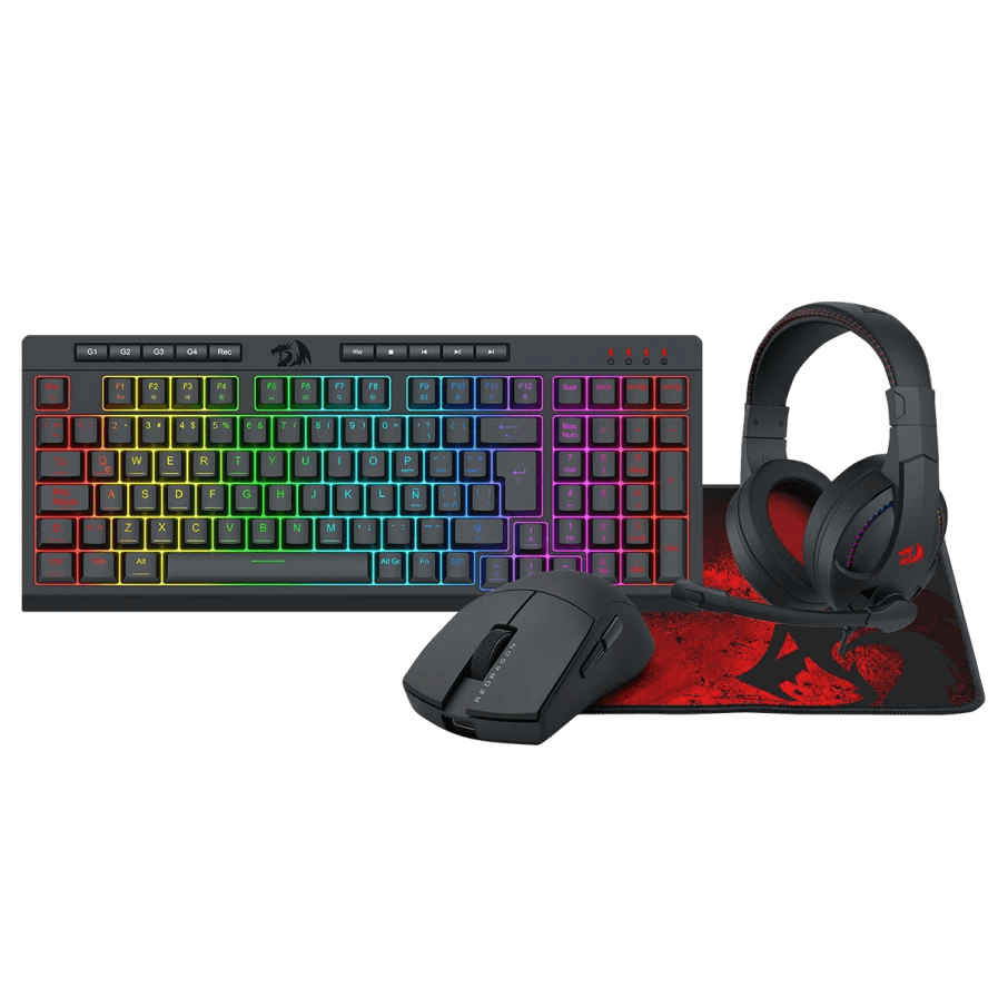 COMBO REDRAGON ESSENTIALS 4 EN 1 S147-SP SHIVA K515 + K1NG M724 + CRONUS H211 + PISCES P0162