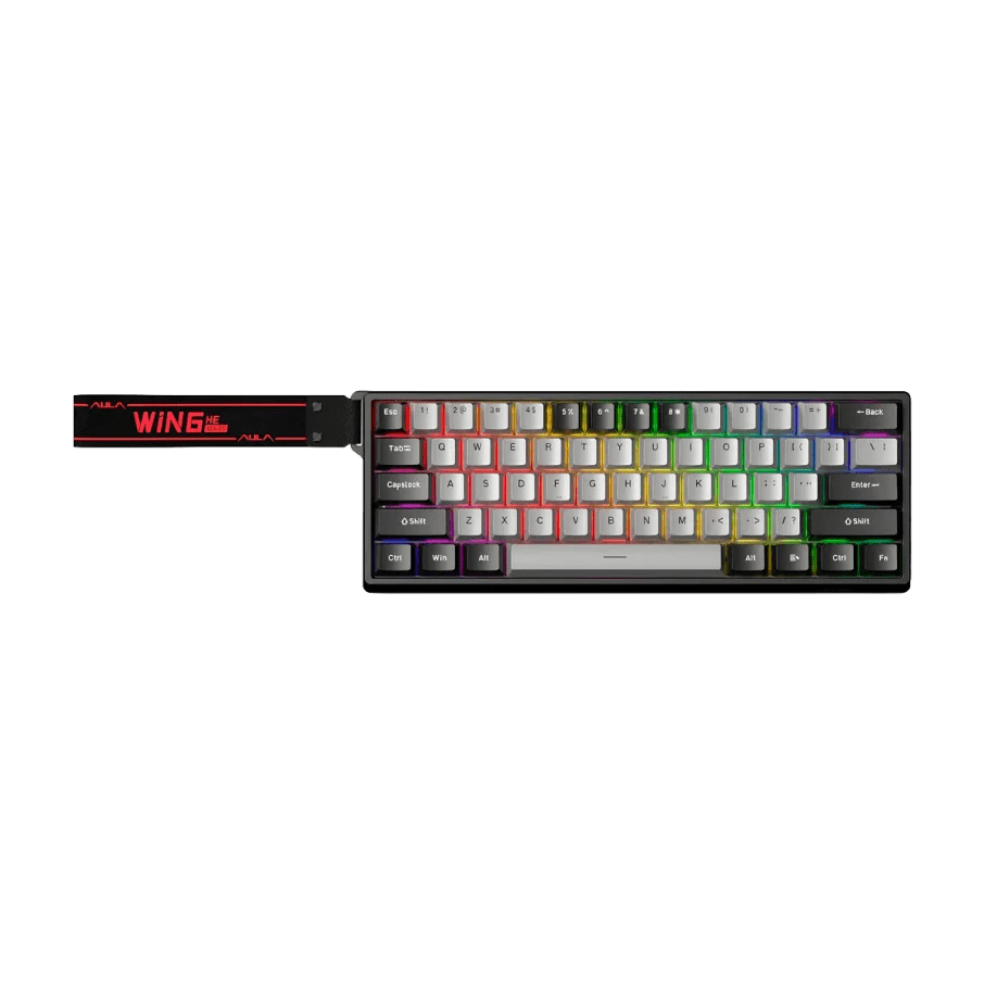 TECLADO MAGNETICO AULA WIN60HE PRO RGB ALAMBRICO 8KHZ US (SW-GRAY WOOD) BLACK 0