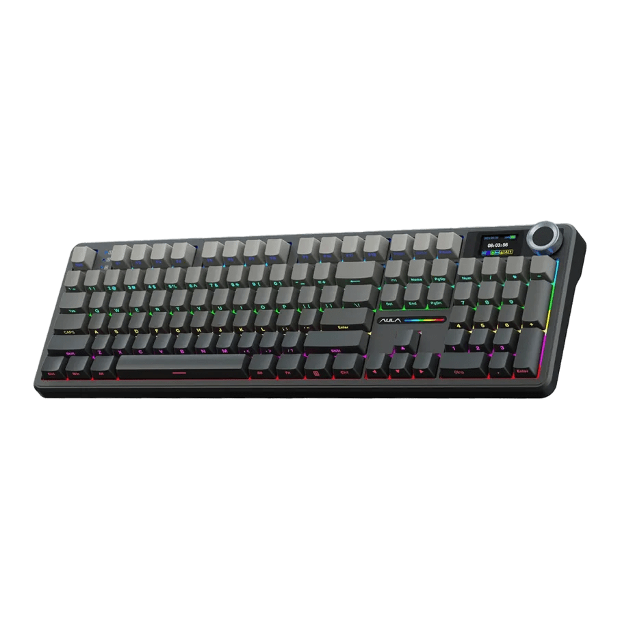 TECLADO MECANICO AULA F108 PRO DONGLE 2.4 BT US (SW-FLOWER)2