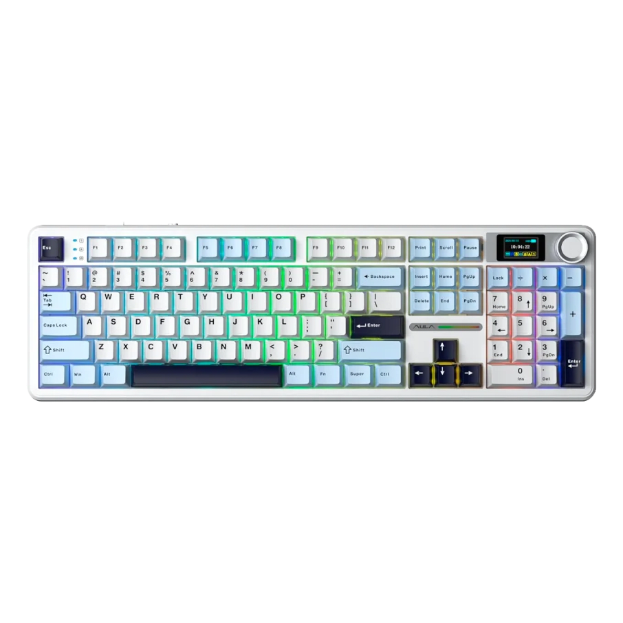 TECLADO MECANICO AULA F108 PRO DONGLE 2.4 BT US (SW-FLOWER)3