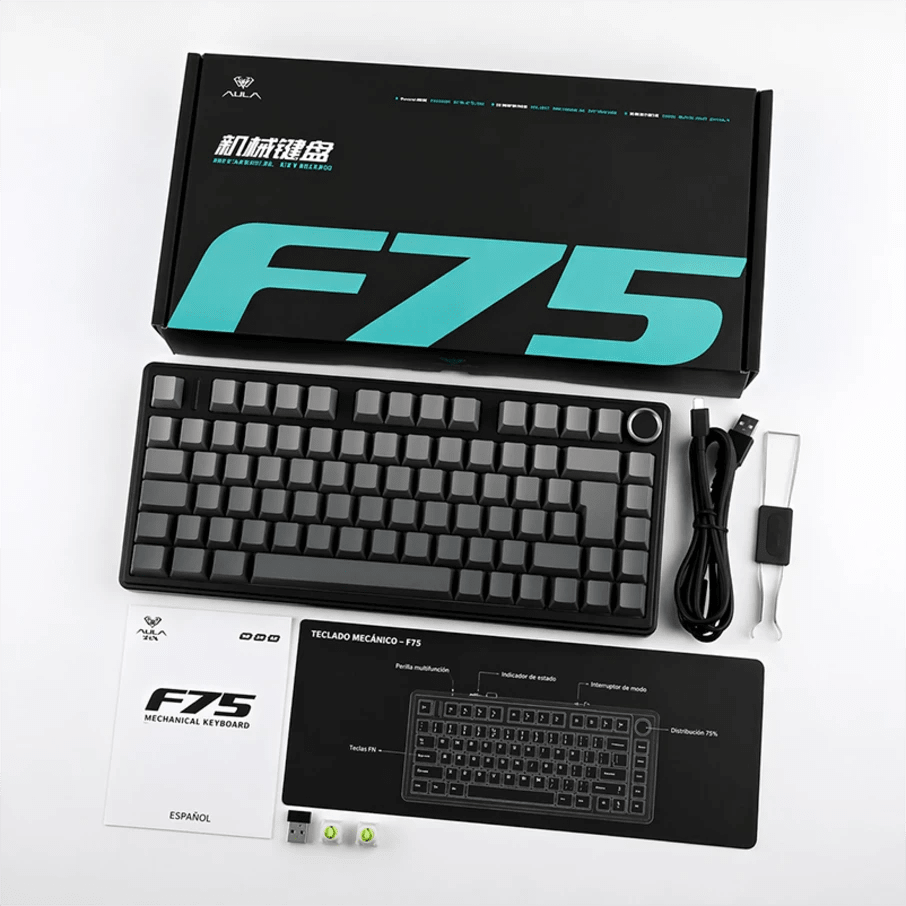 TECLADO MECANICO AULA F75 DONGLE 2.4 BT SP (SW-REAPER)16