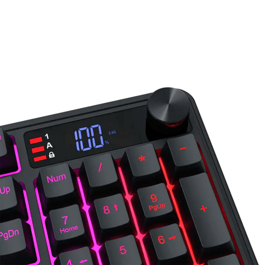 TECLADO DE MEMBRANA REDRAGON VOLCANO K526 PRO RGB DONGLE 2.4 BT SP BLACK2