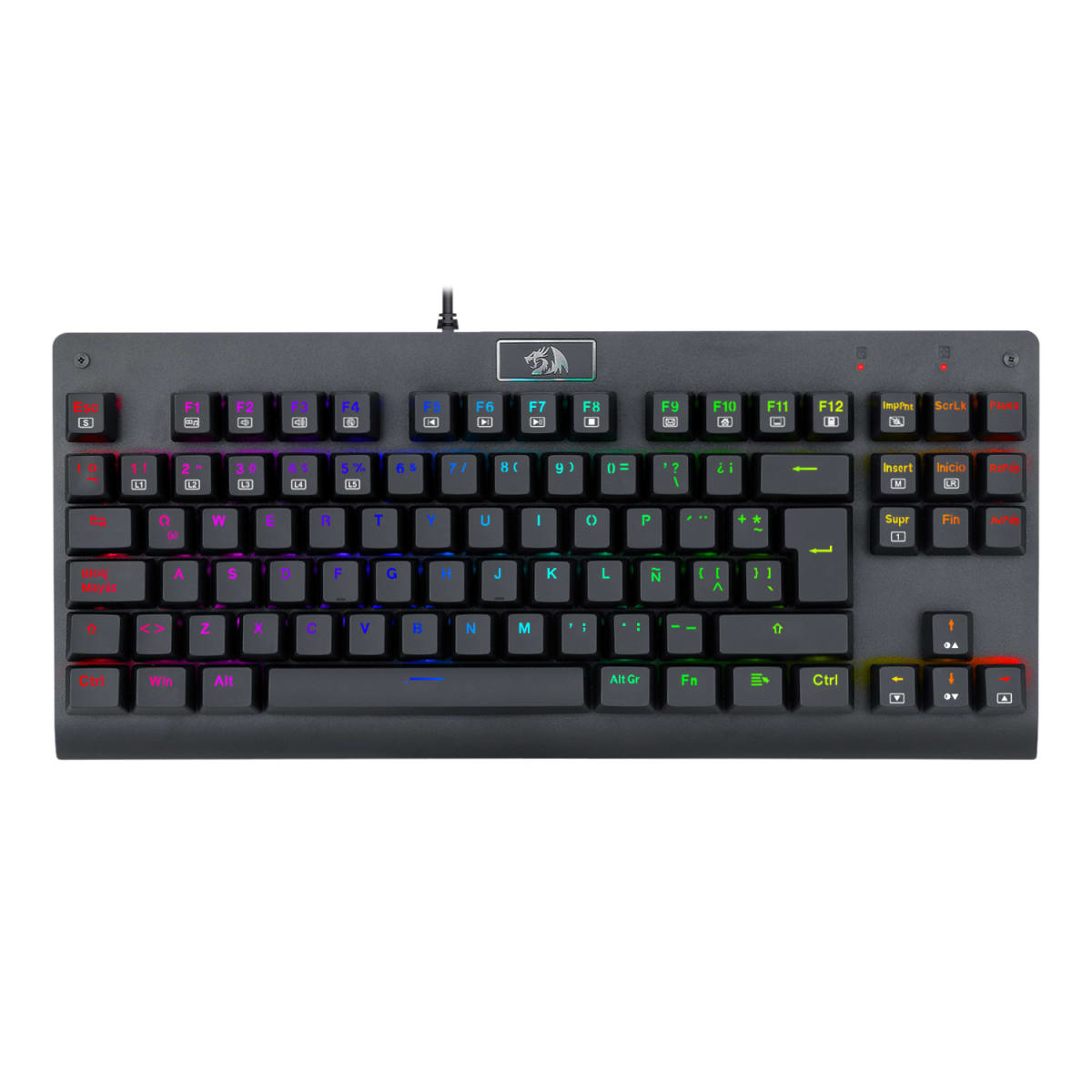 TECLADO MECANICO REDRAGON DARK AVENGER RGB K568RGB-SP (SW-ROJO) NEGRO 0