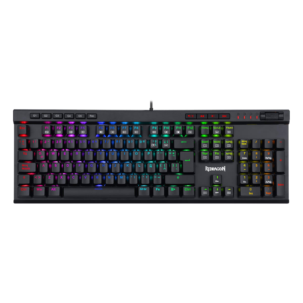 TECLADO OPTO MECANICO REDRAGON VATA PRO RGB (SW-MARRON) NEGRO 0