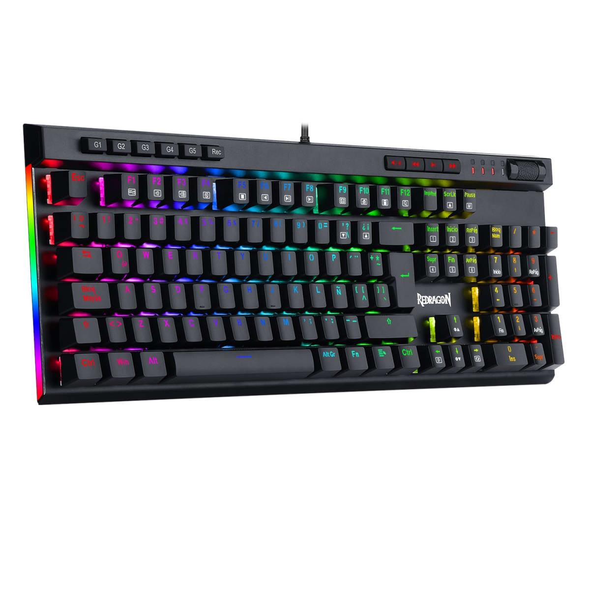 TECLADO OPTO MECANICO REDRAGON VATA PRO RGB (SW-MARRON) NEGRO3