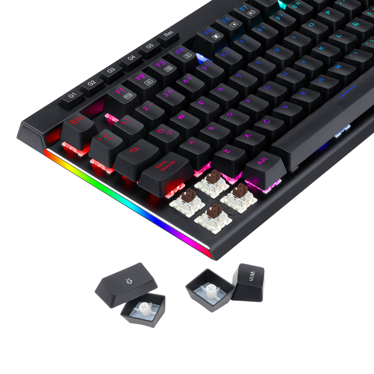 TECLADO OPTO MECANICO REDRAGON VATA PRO RGB (SW-MARRON) NEGRO6