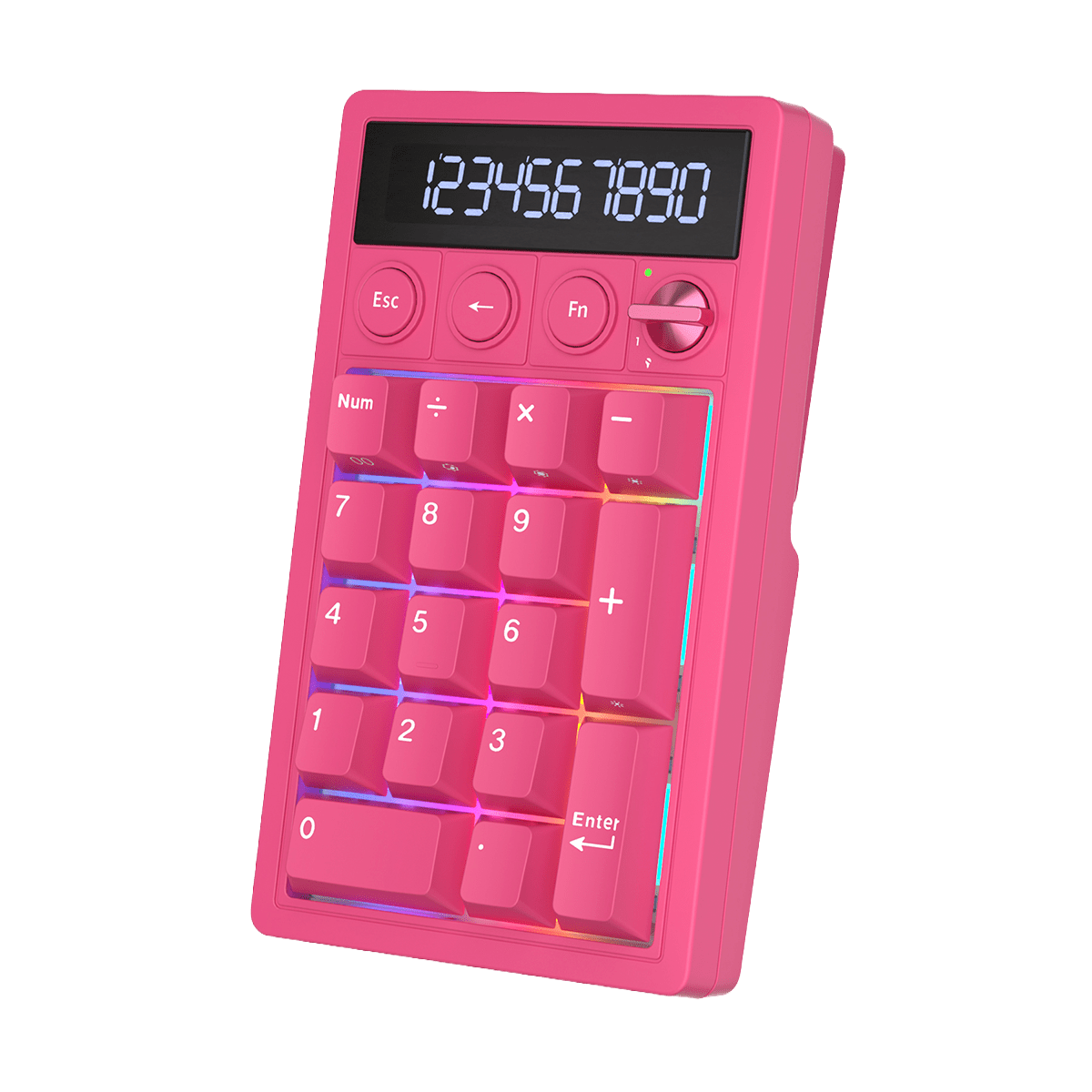 TECLADO NUMPAD MECÁNICO ROYAL KLUDGE RK M20 DONGLE 2.4 BT WIRED (SW-VIOLET) BERRY RED3