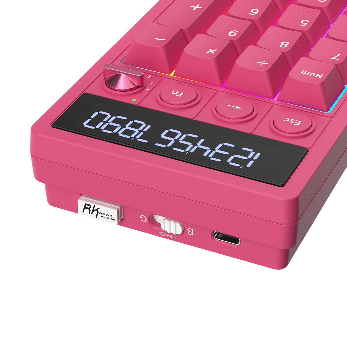 TECLADO NUMPAD MECÁNICO ROYAL KLUDGE RK M20 DONGLE 2.4 BT WIRED (SW-VIOLET) BERRY RED6