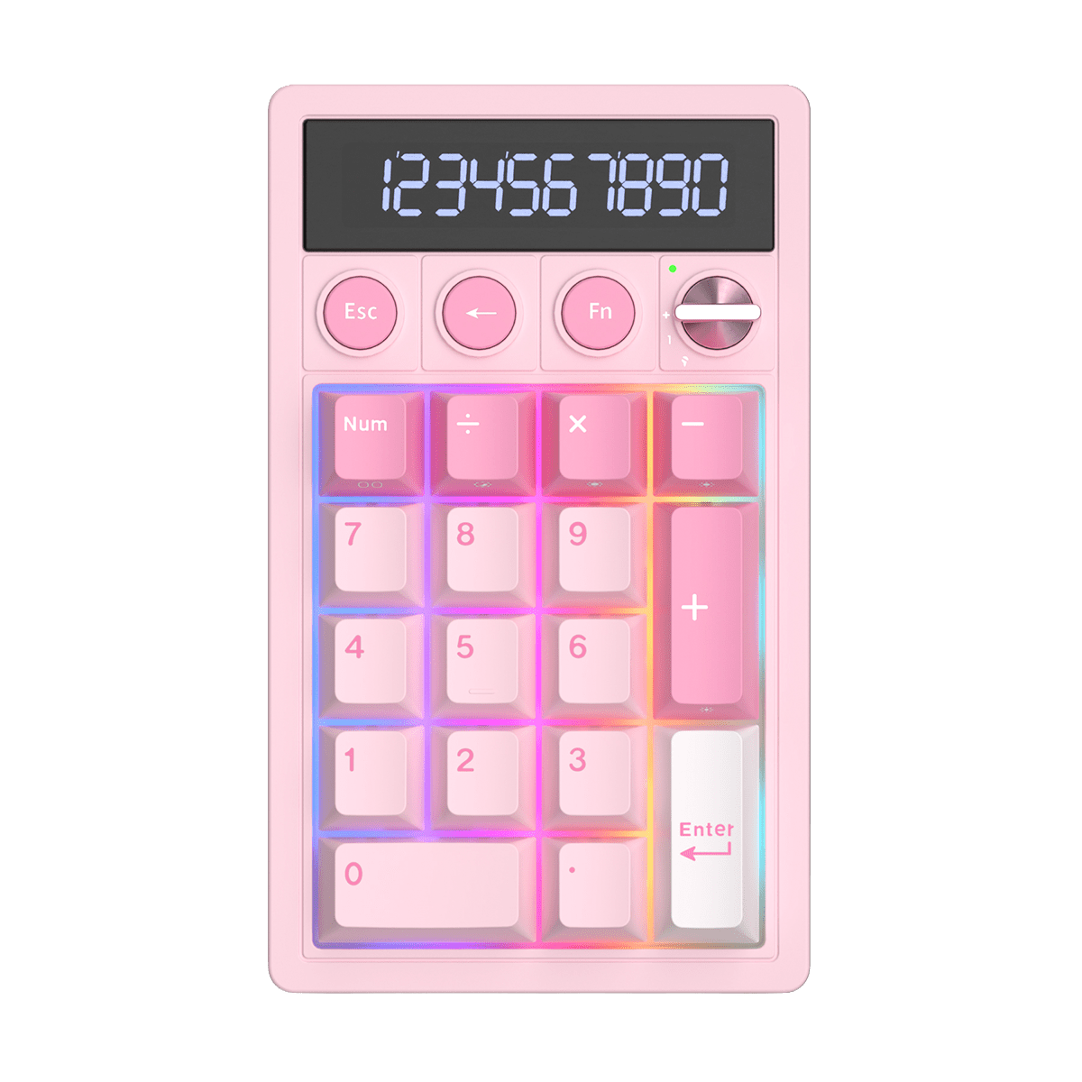 TECLADO NUMPAD MECÁNICO ROYAL KLUDGE RK M20 DONGLE 2.4 BT WIRED (SW-VIOLET) PINK MELODY 0