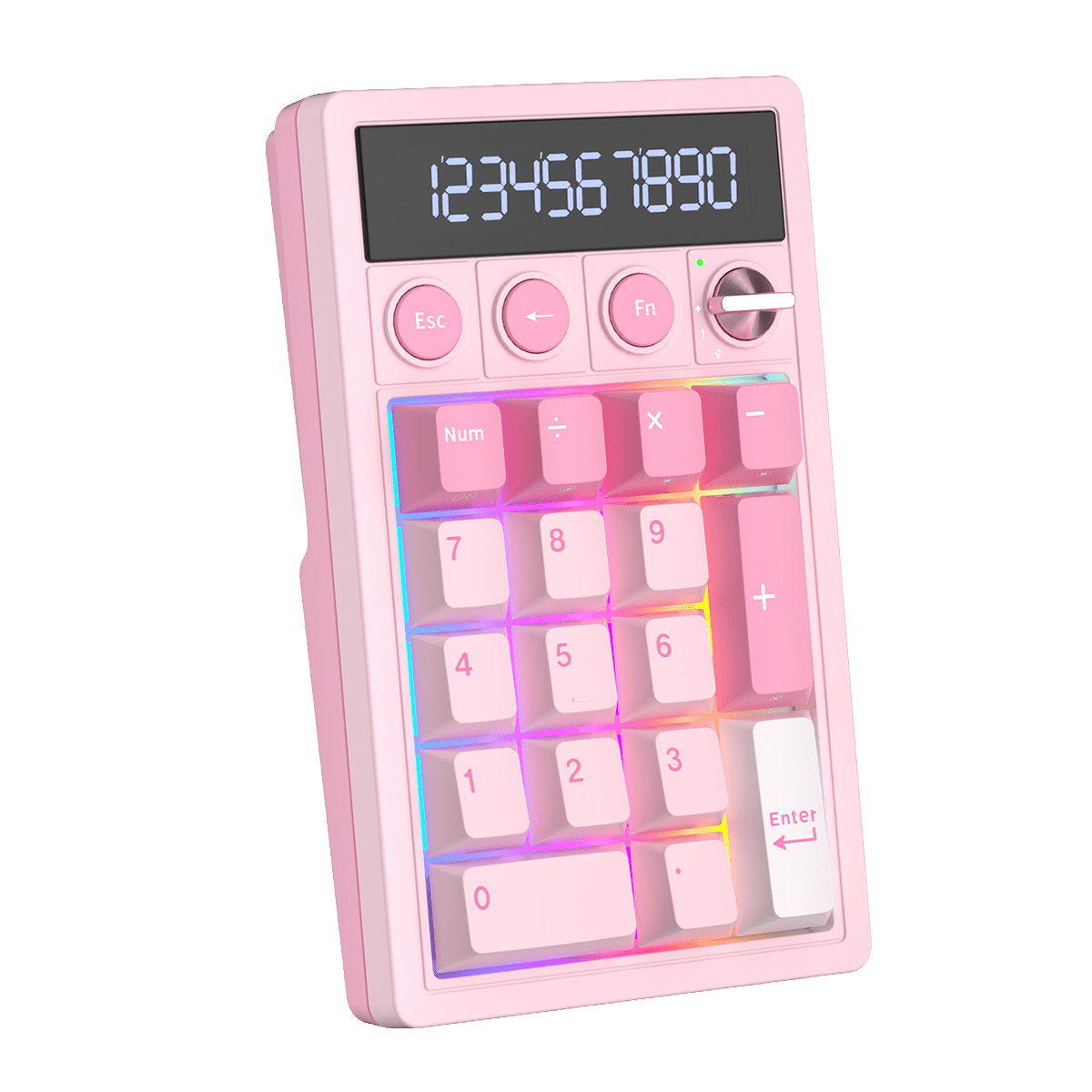 TECLADO NUMPAD MECÁNICO ROYAL KLUDGE RK M20 DONGLE 2.4 BT WIRED (SW-VIOLET) PINK MELODY4