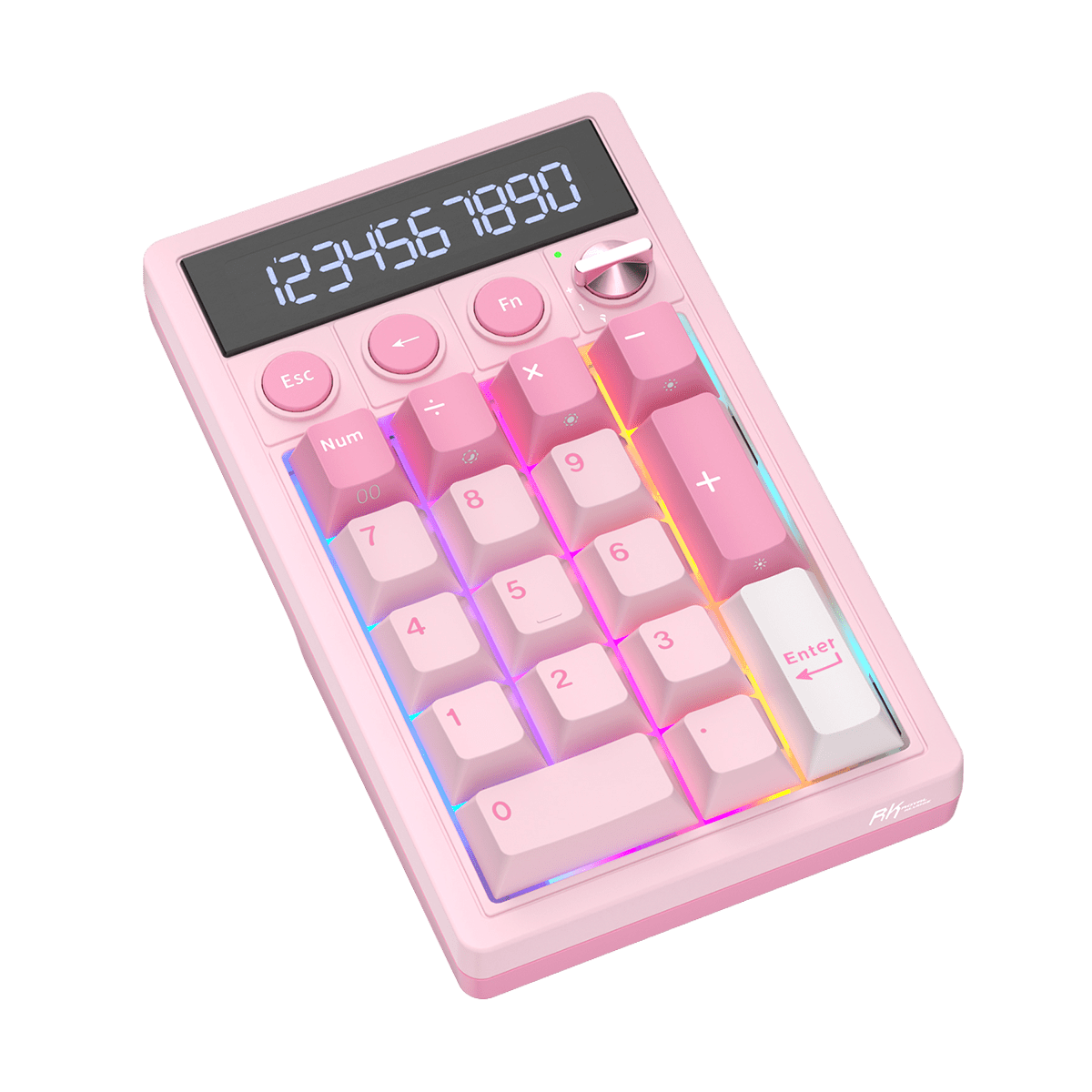 TECLADO NUMPAD MECÁNICO ROYAL KLUDGE RK M20 DONGLE 2.4 BT WIRED (SW-VIOLET) PINK MELODY6