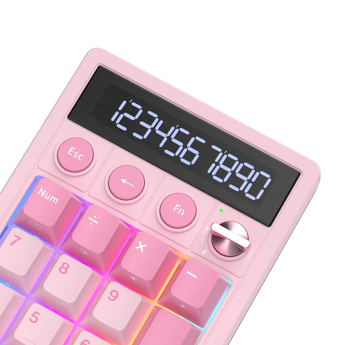 TECLADO NUMPAD MECÁNICO ROYAL KLUDGE RK M20 DONGLE 2.4 BT WIRED (SW-VIOLET) PINK MELODY7