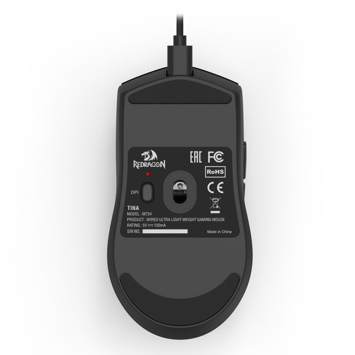 MOUSE REDRAGON K1NG M724 (1K HZ) ALAMBRICO 12.4KDPI NEGRO9