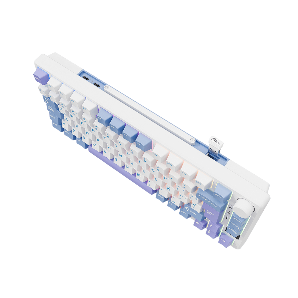 TECLADO MECANICO ROYAL KLUDGE RK-M75 INALAMBRICO 2.4 BT (SW-SILVER)-TARO MILK5