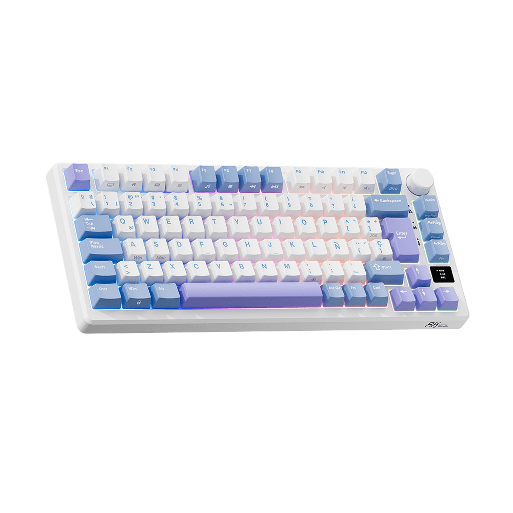 TECLADO MECANICO ROYAL KLUDGE RK-M75 INALAMBRICO 2.4 BT (SW-SILVER)-TARO MILK6