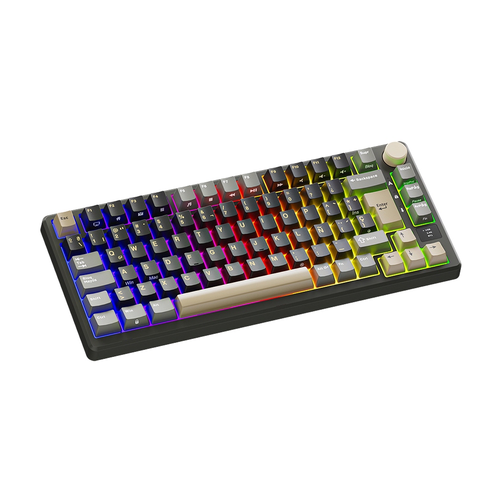 TECLADO MECANICO ROYAL KLUDGE RK-M75 INALAMBRICO 2.4 BT (SW-SILVER)-PHANTOM7