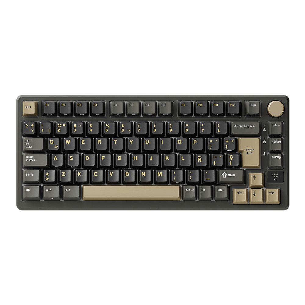 TECLADO MECANICO ROYAL KLUDGE RK-M75 INALAMBRICO 2.4 BT (SW-BROWN)-PHANTOM1