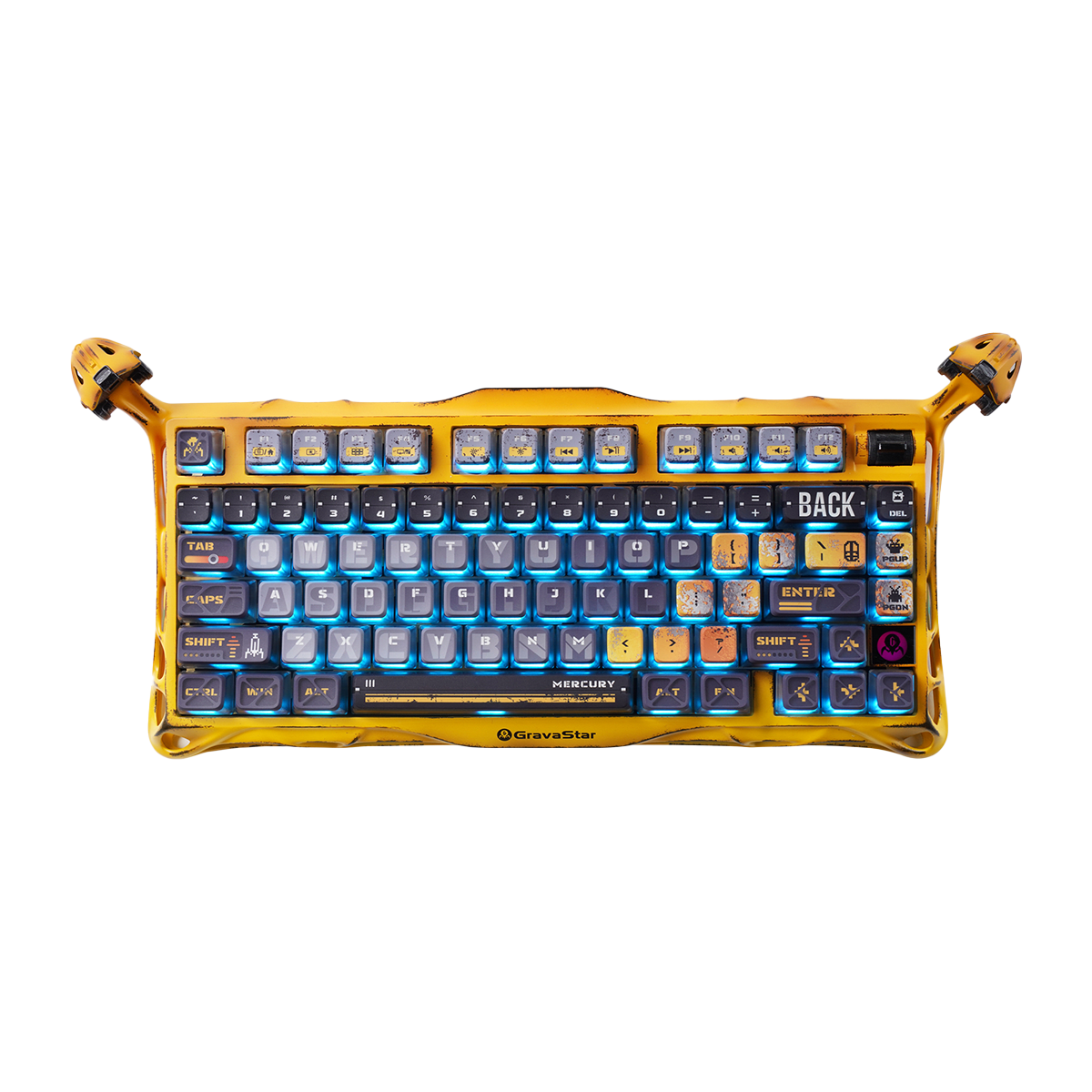 TECLADO MECANICO GRAVASTAR MERCURY K1 PRO RGB DONGLE 2.4 BT US (SW-GS X KAILH) WORN YELLOW 0